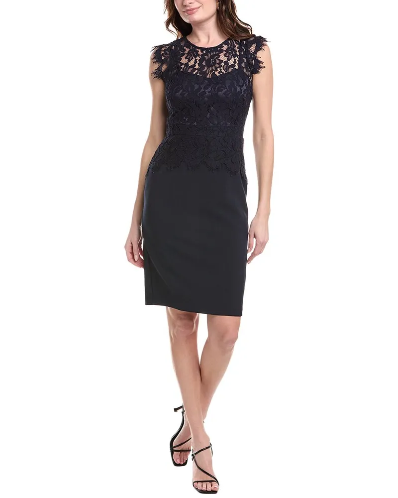 Vince Camuto Lace Peplum Sheath Dress Blue