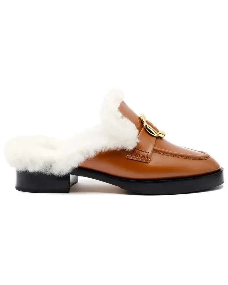 Larroude Bobbie Leather Mule Brown