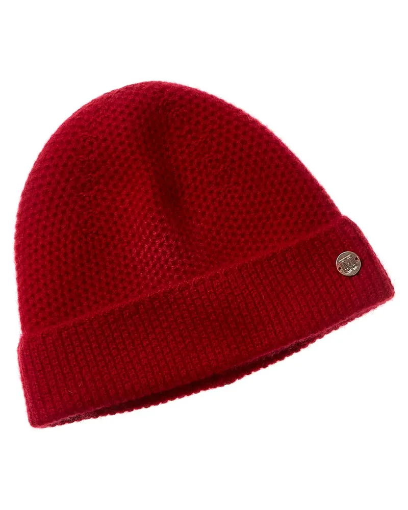 Bruno Magli Honeycomb Stitch Cashmere Hat Red