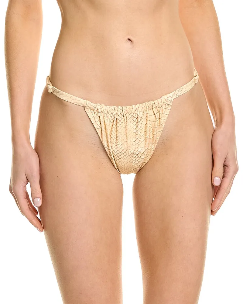 WeWoreWhat Adjustable Ruched Bottom Beige