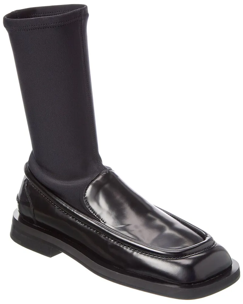 Proenza Schouler Satin & Leather Loafer Black