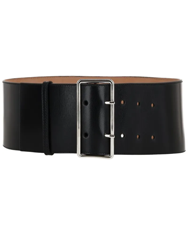 Alexander McQueen Bridle Leather Belt Black