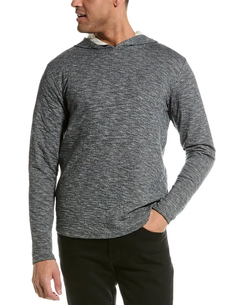 Vince Double Face Hooded Shirt Blue