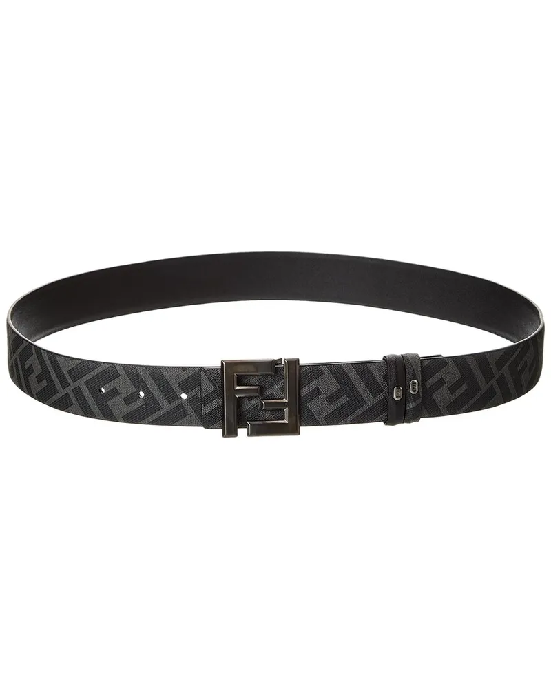 Fendi FF Squared Leather Belt Black