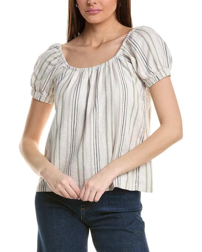 Splendid Farrah Linen-Blend Top White
