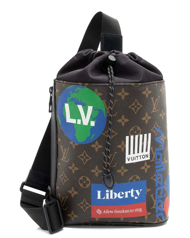 Louis Vuitton Brown Monogram Canvas Limited Edition Logo Story Sling Bag  (Authentic Pre-Loved Nocolor