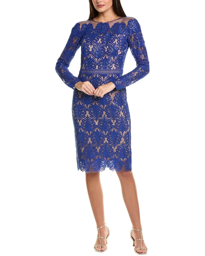 Tadashi Shoji Embellished Midi Dress Blue