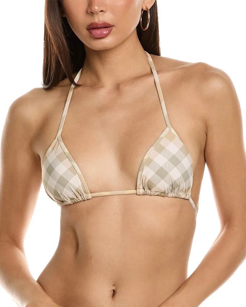 Burberry Check Bikini Top Brown