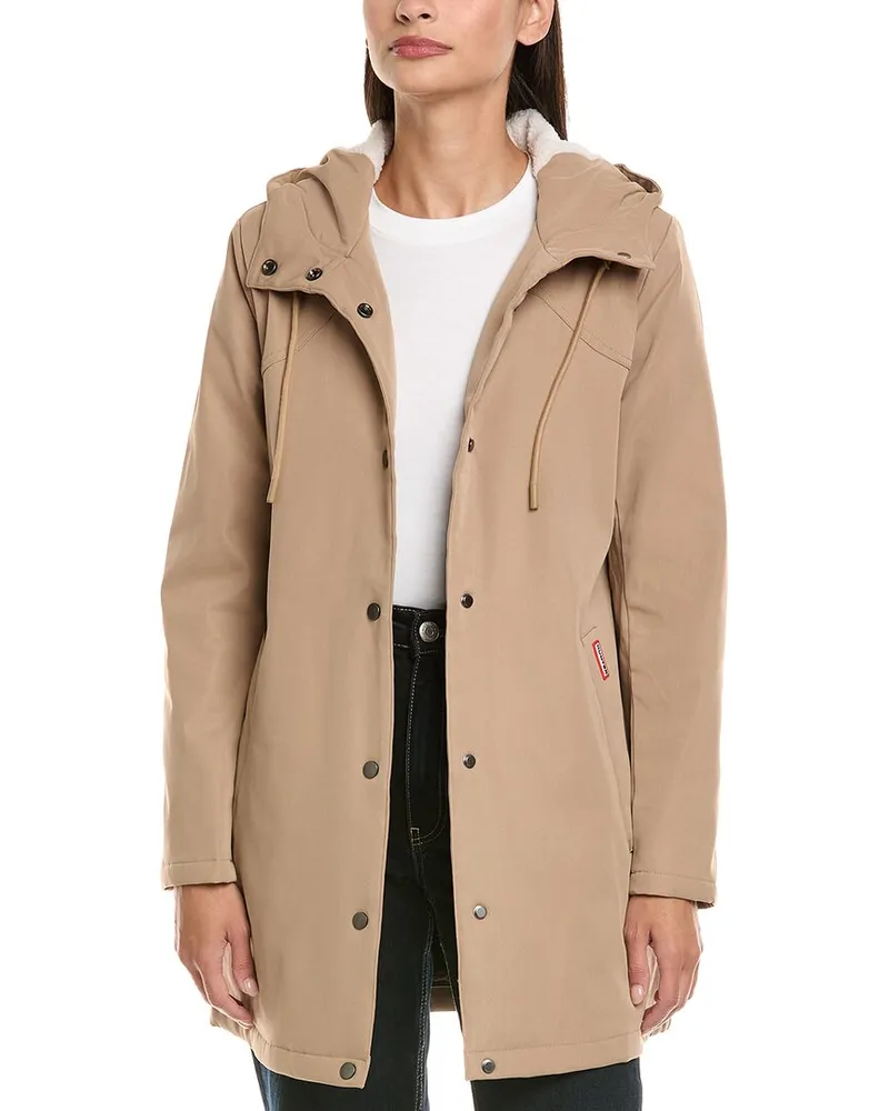 Hunter Billie Hooded Rain Coat Brown