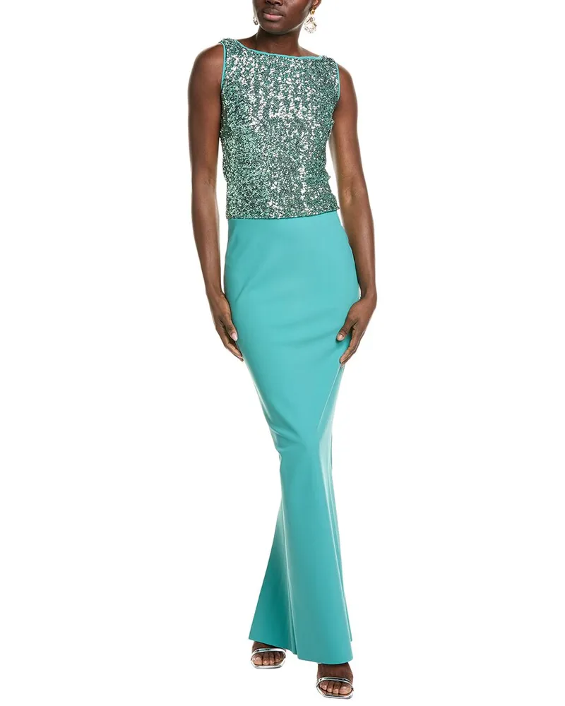 Chiara Boni Kaylee Sequin Gown Blue