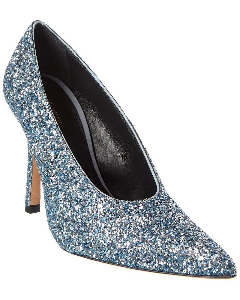 SPORTMAX Glitter Leather Pump Blue