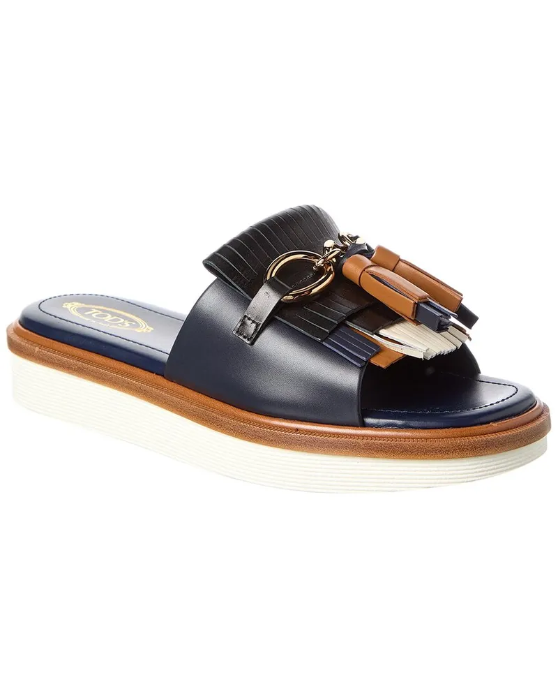 TOD'S TOD’s Leather Platform Sandal Blue