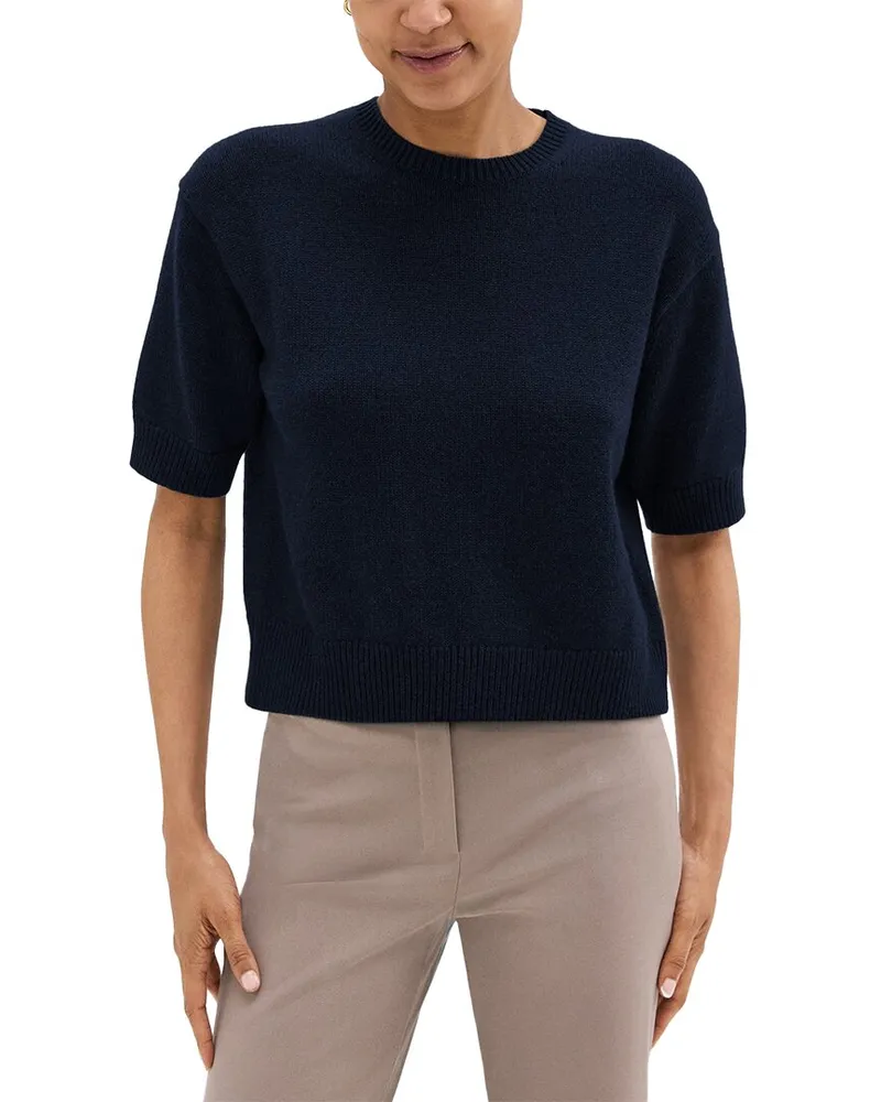 Theory Crop Cashmere T-Shirt Blue