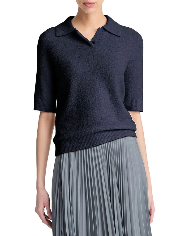 Vince Soft Boucle Silk & Cashmere-Blend Polo Shirt Nocolor