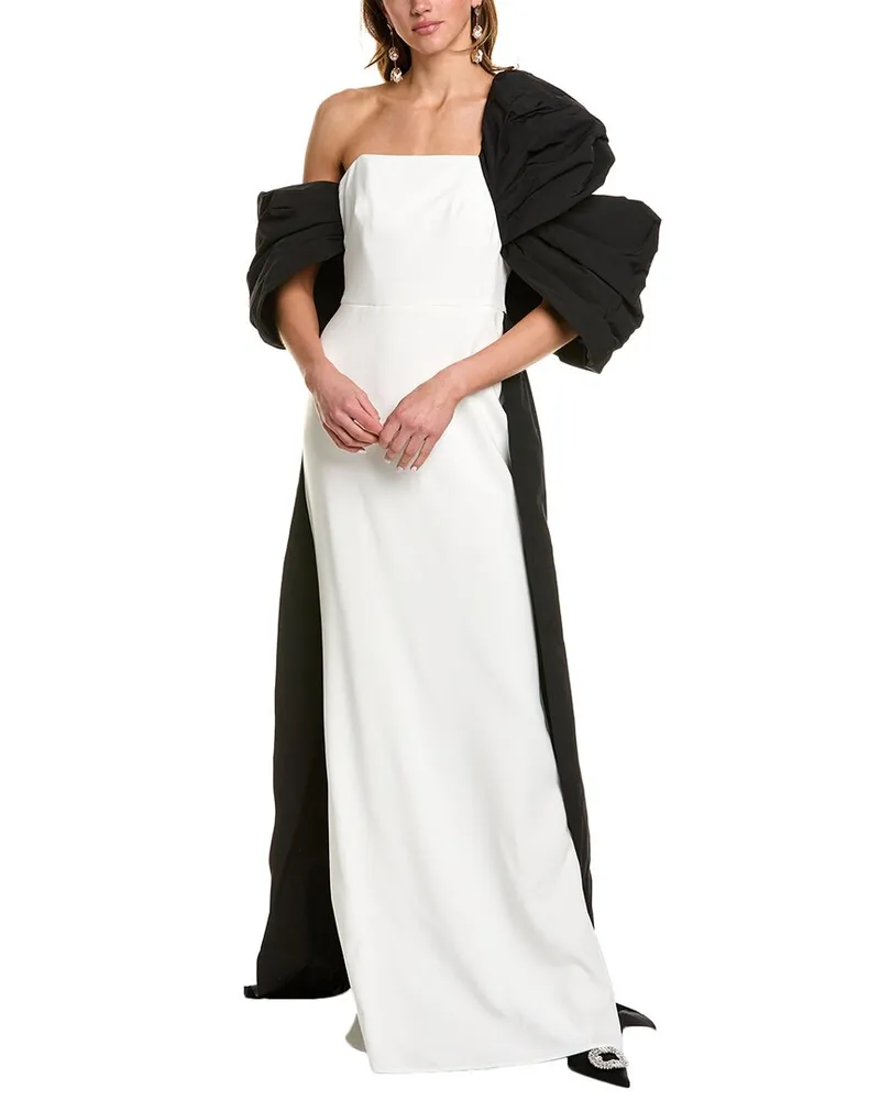 Marchesa Taffeta Gown Black