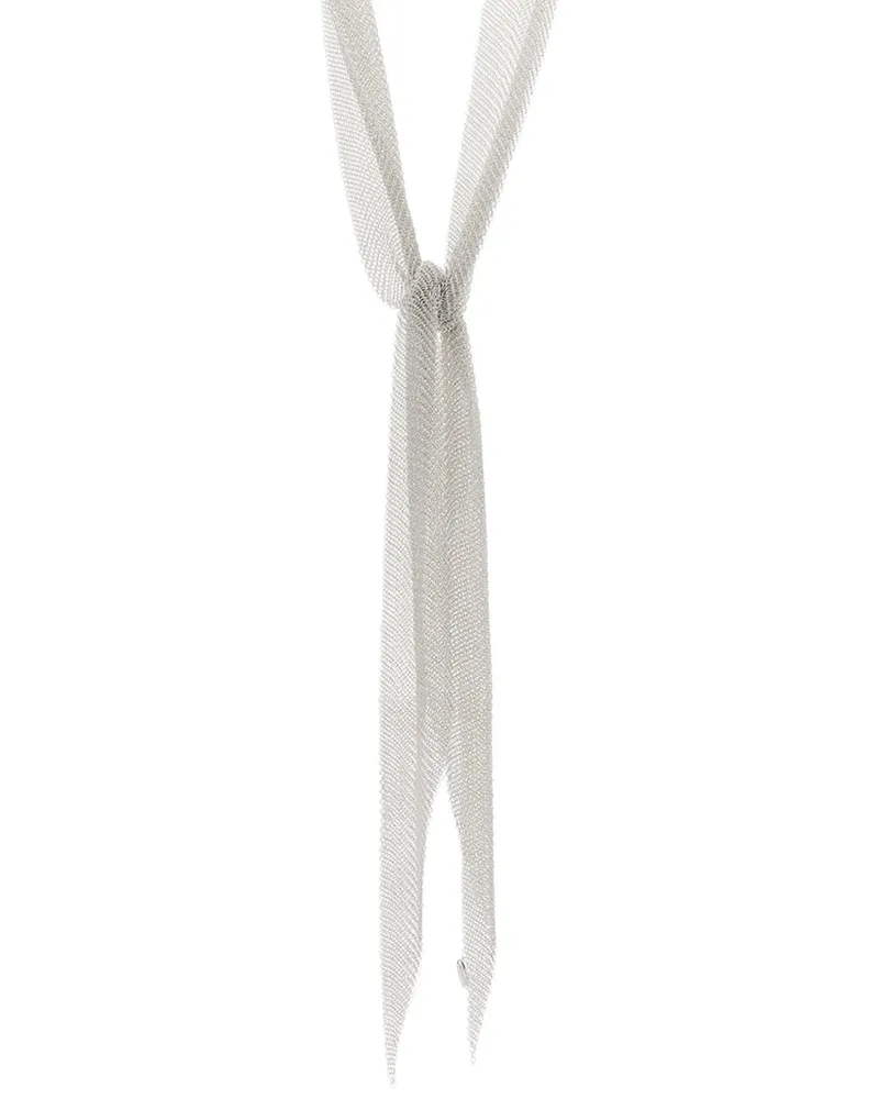 Tiffany & Co. Silver Elsa Peretti Small Mesh Scarf Necklace (Authentic Pre-Loved Nocolor