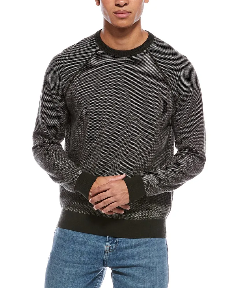 Vince Birdseye Raglan Wool & Cashmere-Blend Crewneck Sweater Green