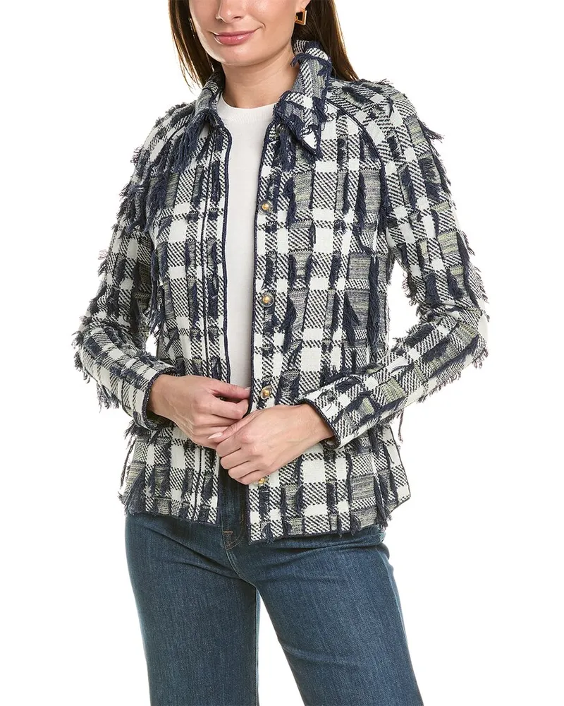 ST. JOHN Wool-Blend Shirt Jacket Nocolor