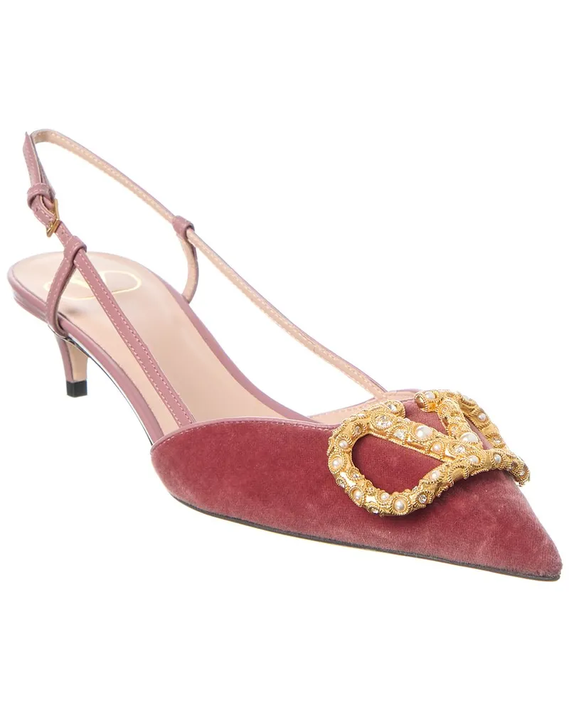Valentino Garavani VLogo Velvet Slingback Pump Pink