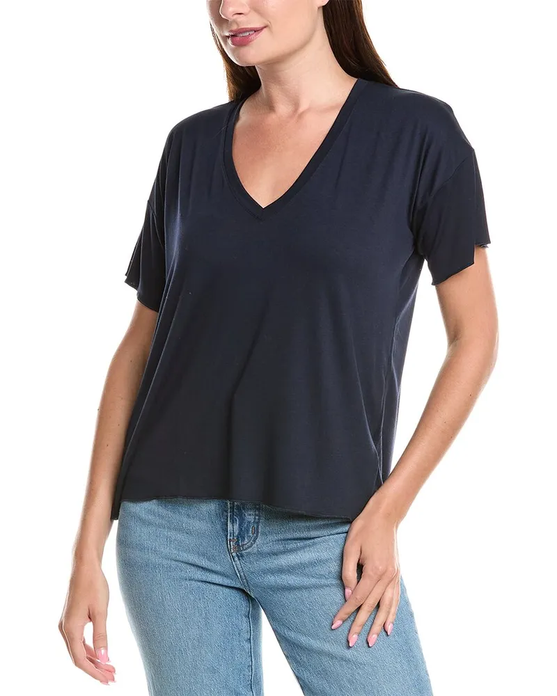 Splendid Bamboo V-Neck T-Shirt Blue