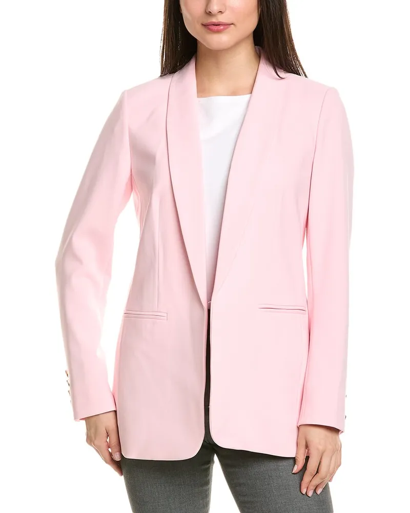 Anne Klein Shall Collar Open Jacket Pink