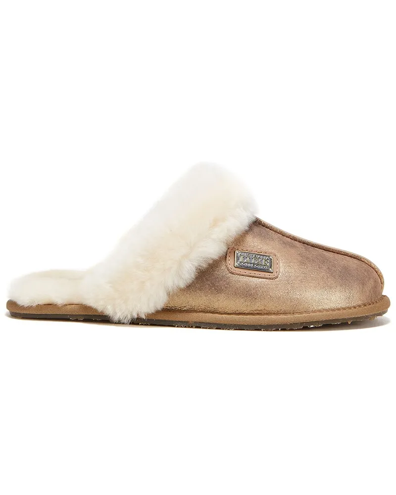 Australia Luxe Closed Mule Leather Slipper Metallic