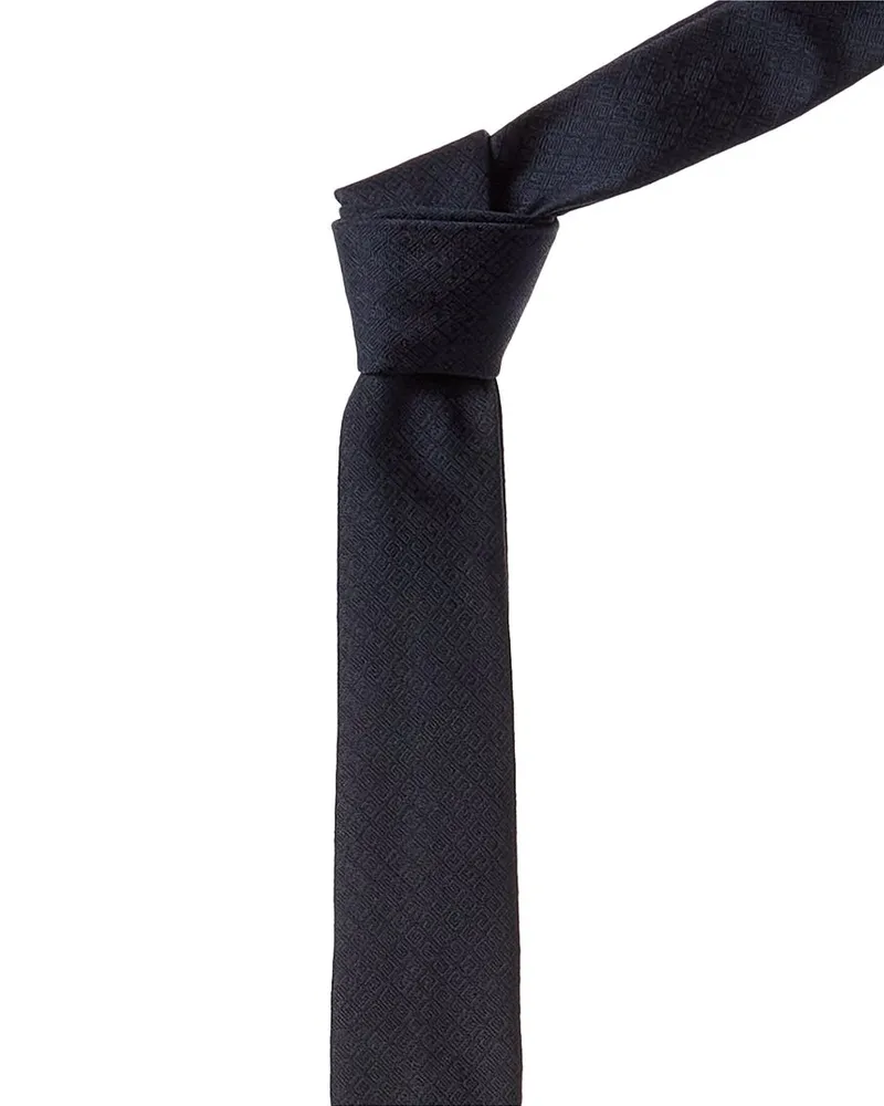 Givenchy Navy All Over 4G Silk Tie Blue