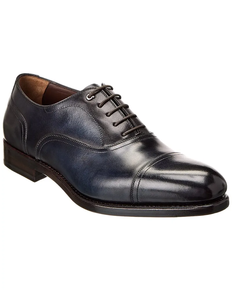 Ferragamo Baron Leather Oxford Blue