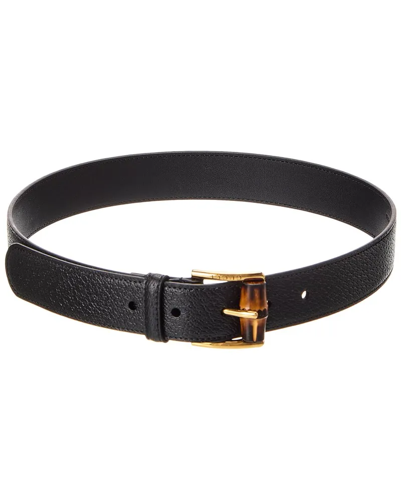 Gucci GG Logo Leather Belt Black
