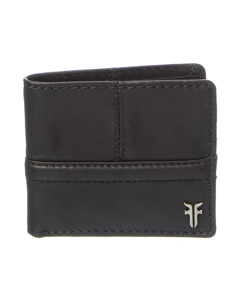 Frye Nash Leather Double Billfold Wallet Black