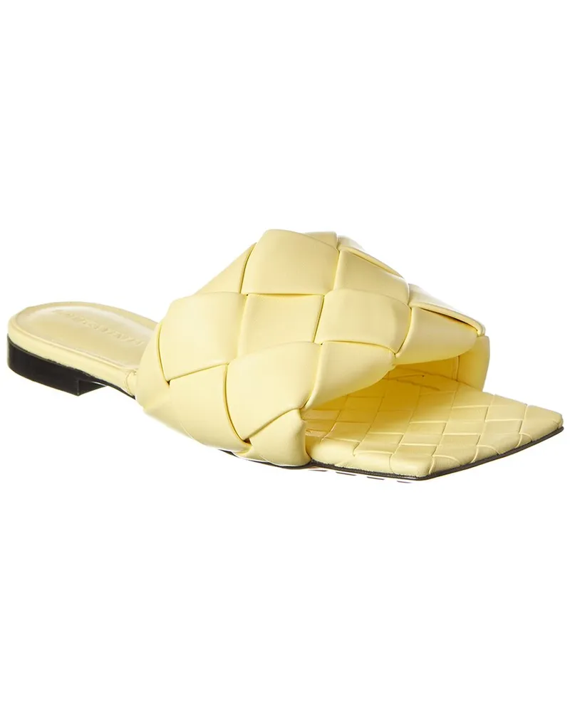 Bottega Veneta The Lido Intrecciato Leather Sandal Yellow