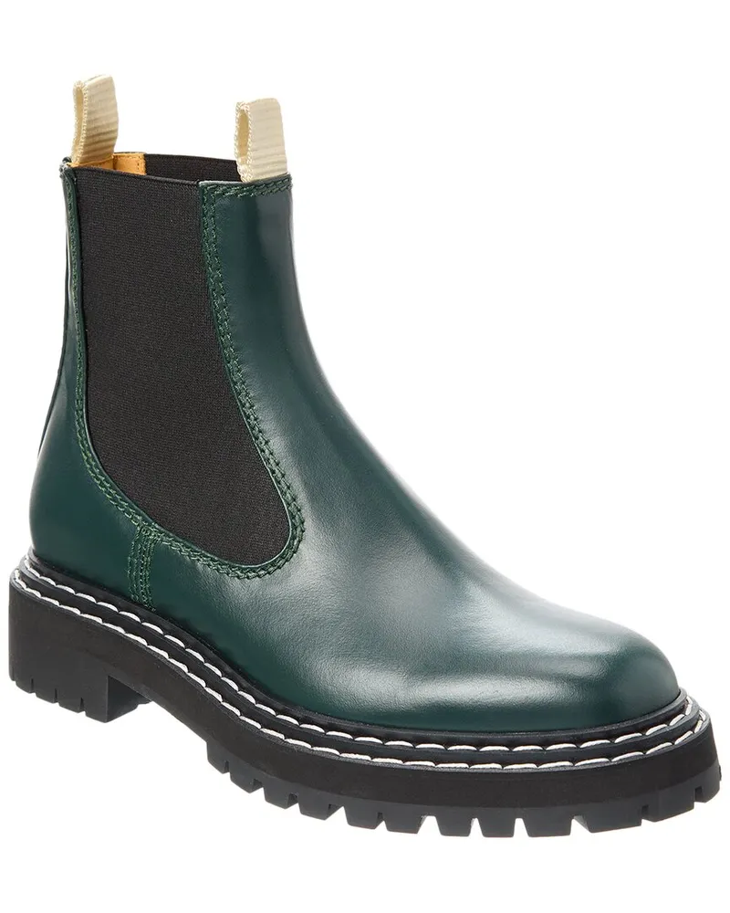 Proenza Schouler Leather Chelsea Boot Green