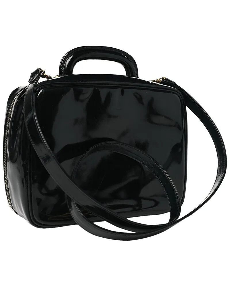 Chanel Black Patent Leather CC Vanity Cosmetic Case (Authentic Pre-Loved Nocolor