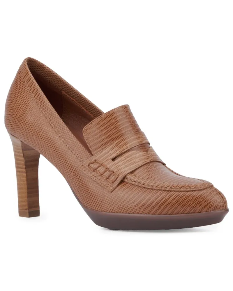 Aquatalia Rella Weatherproof Leather Pump Brown