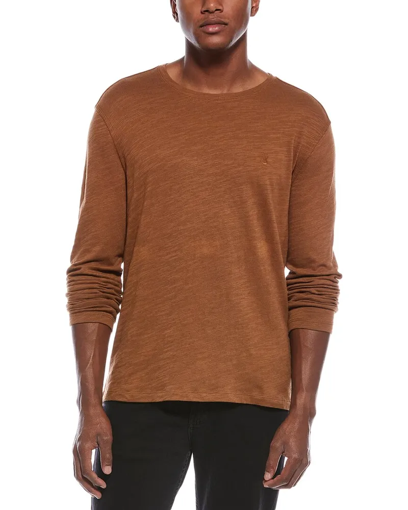 John Varvatos Leo Slub Crewneck Shirt Tan