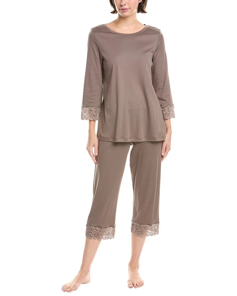 Hanro 2pc Moments Crop Pajama Set Nocolor