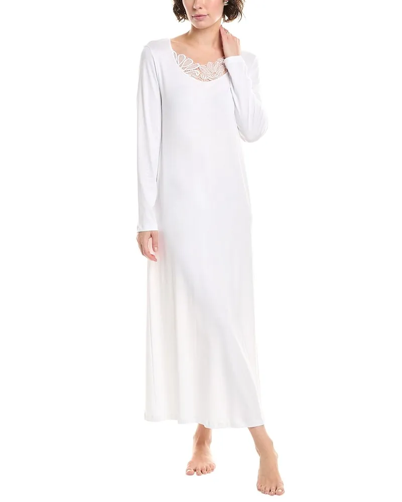 Hanro Belina Embroidered Nightgown White