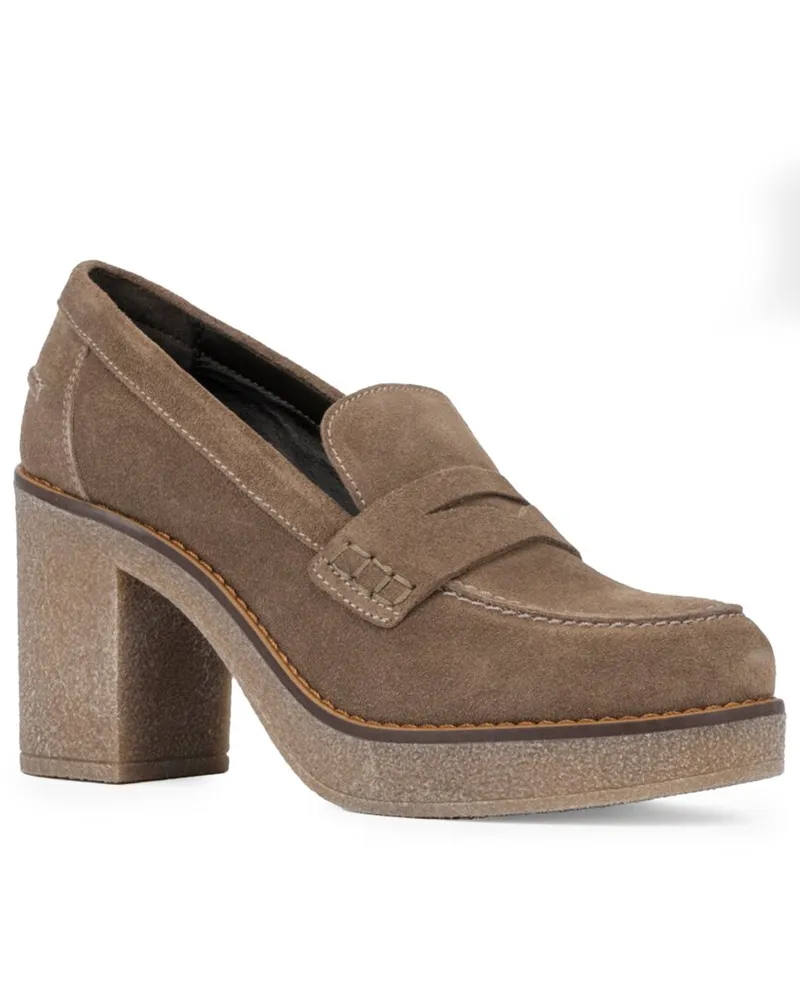 Aquatalia Caprie Weatherproof Suede Pump Brown