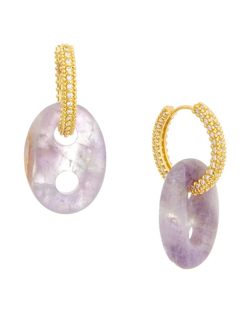 CRYSTAL HAZE 18K Plated Amethyst CZ Dangle Earrings Nocolor