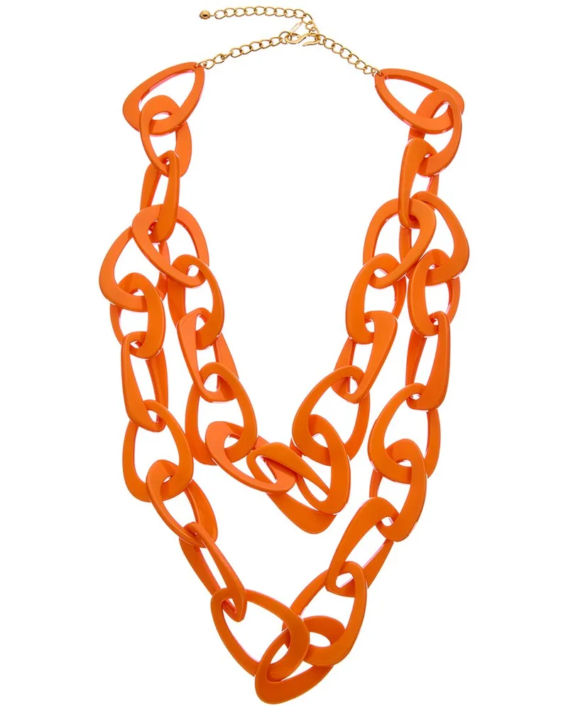 Kenneth Jay Lane Plated Resin Link Necklace Nocolor