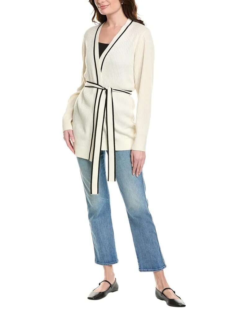 HUGO BOSS Ferinia Wool & Cashmere-Blend Cardigan White