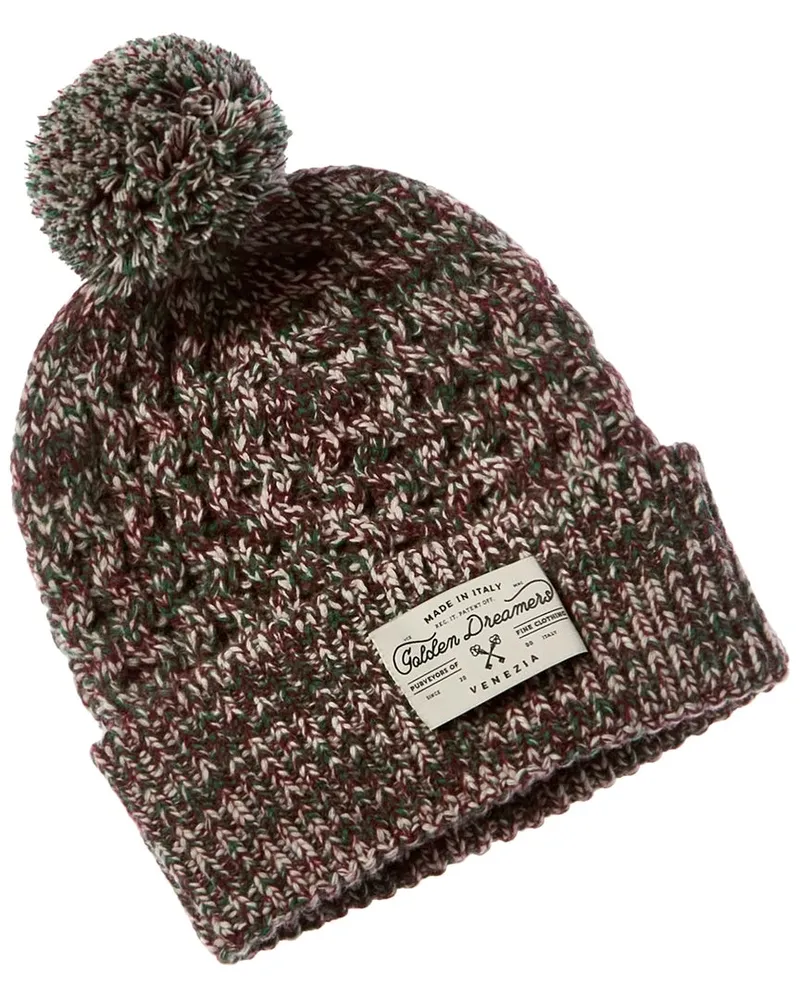 Golden Goose Pompom Wool-Blend Beanie Red