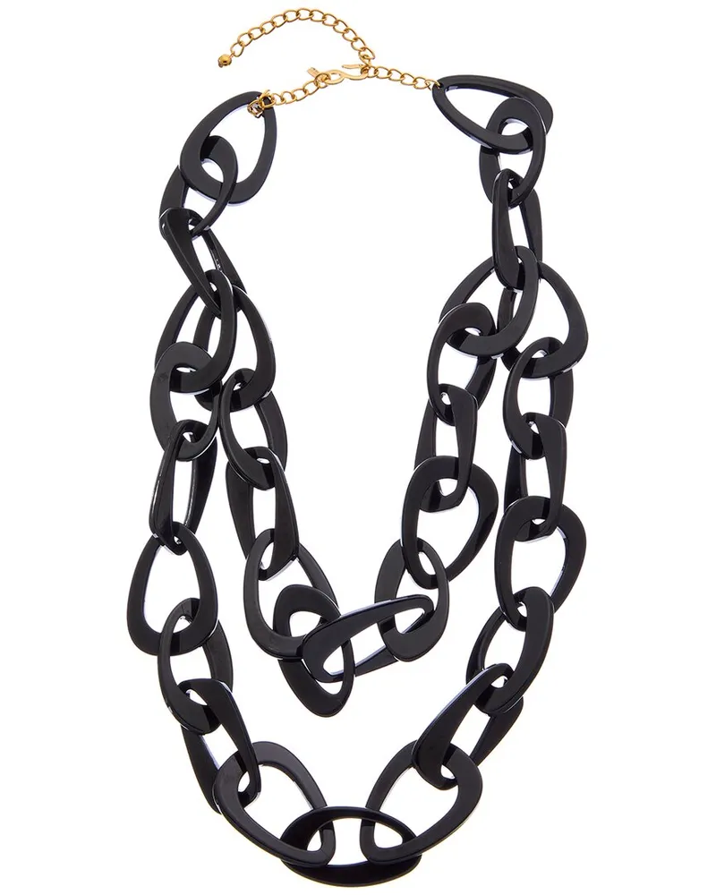 Kenneth Jay Lane Plated Resin Link Necklace Nocolor
