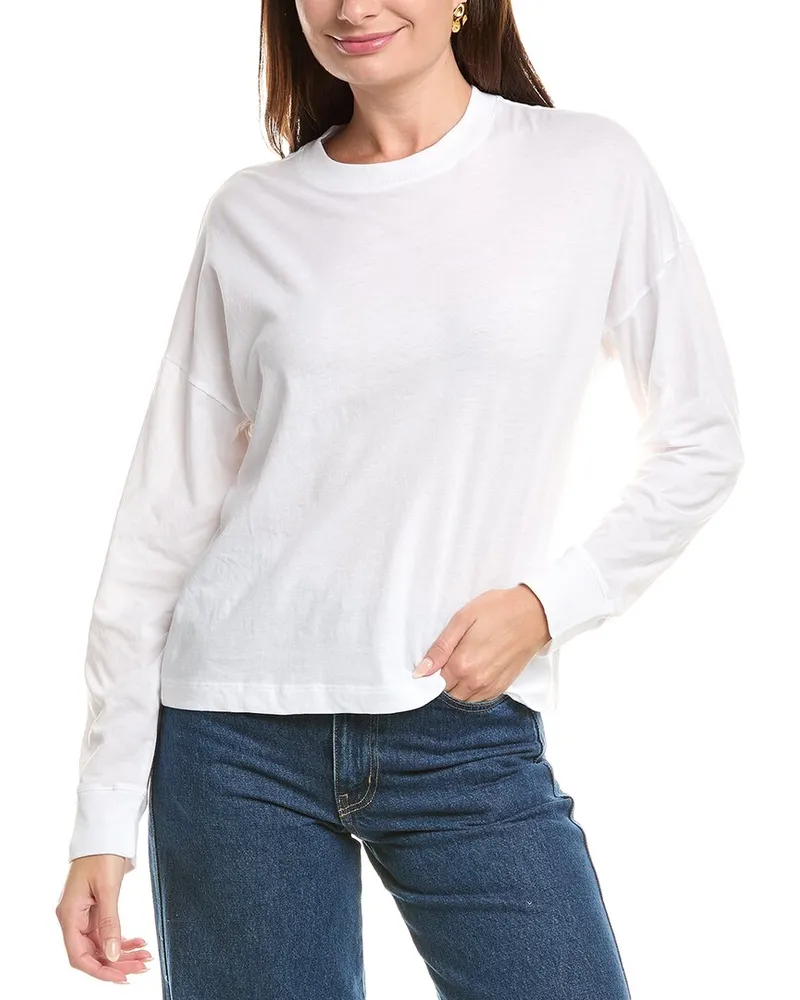 Vince Dropped-Shoulder Pullover White