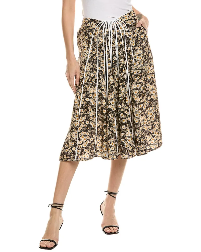 Stella McCartney Annie Silk Midi Skirt Black