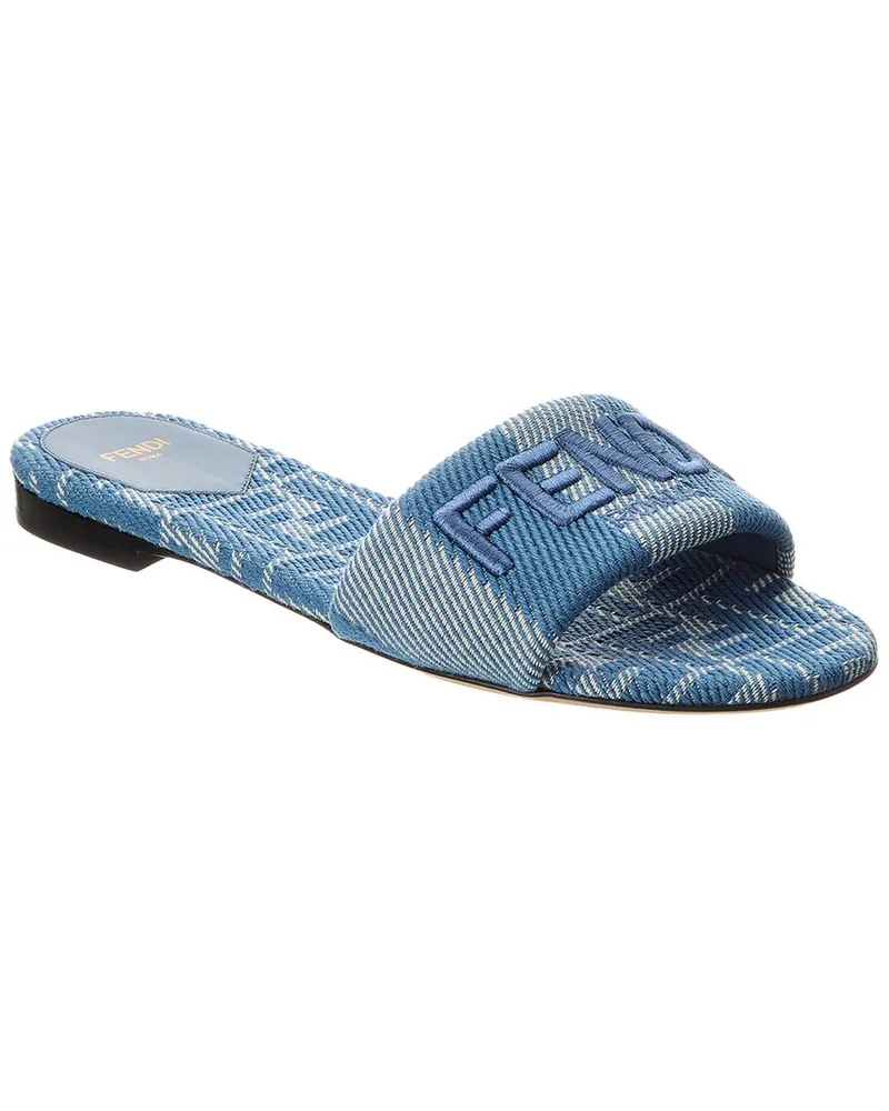 Fendi Signature Jacquard Sandal Blue