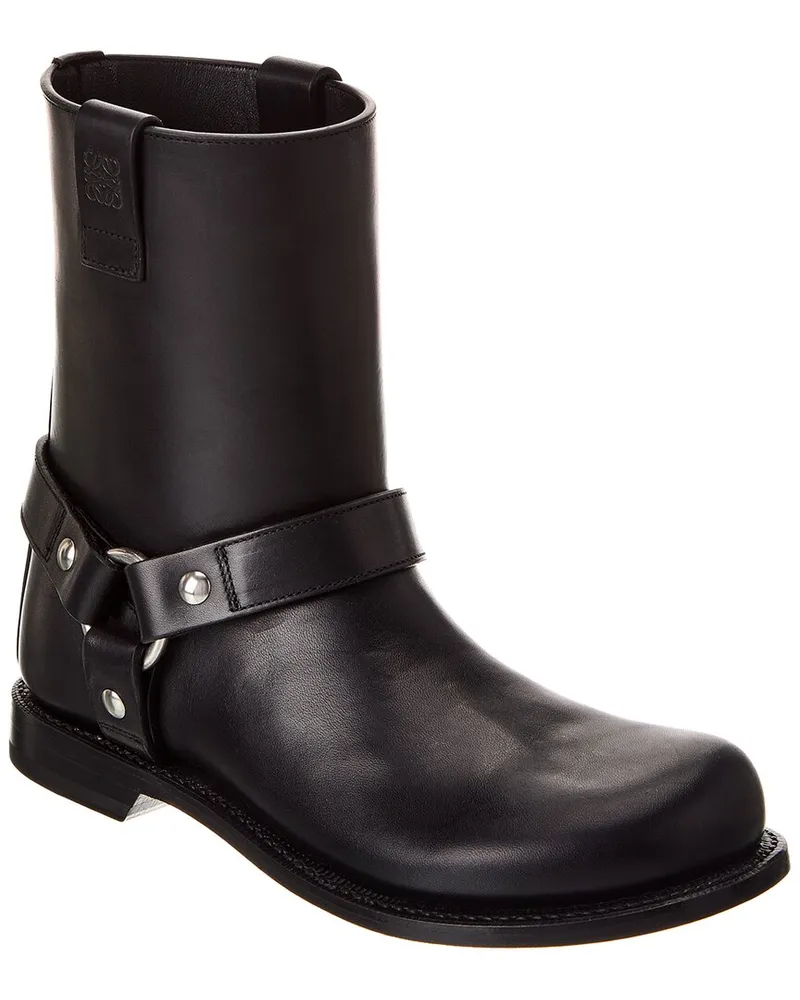 Loewe Campo Leather Biker Boot Black