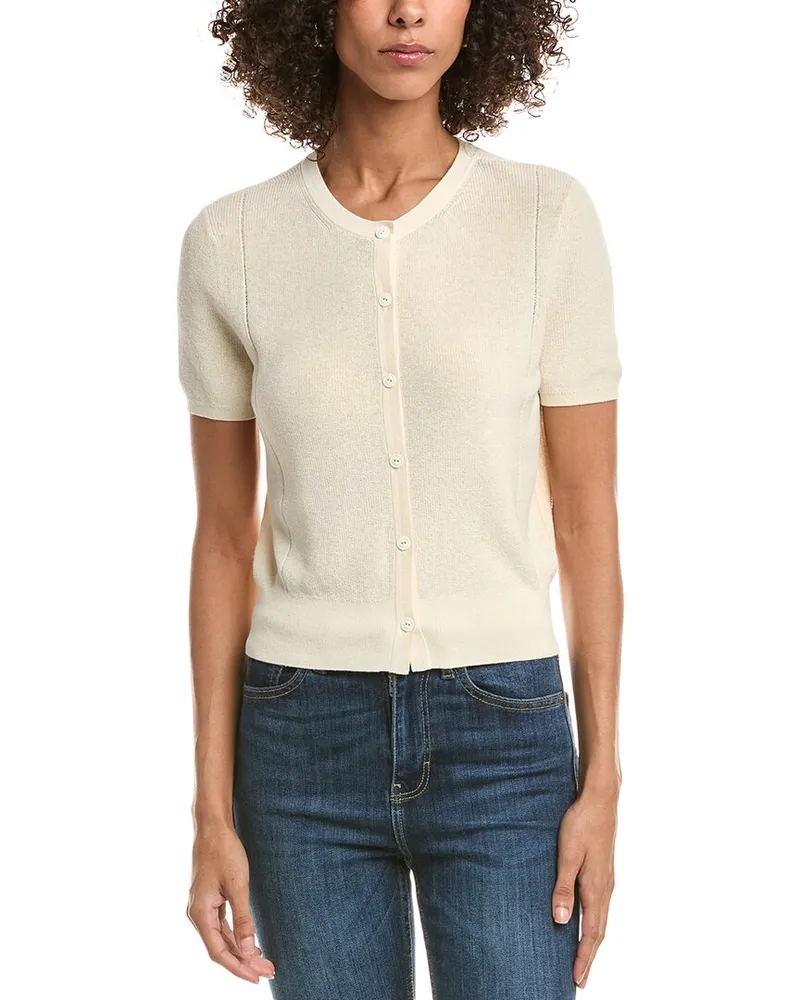 Rag & Bone Dina Linen-Blend Cardigan White