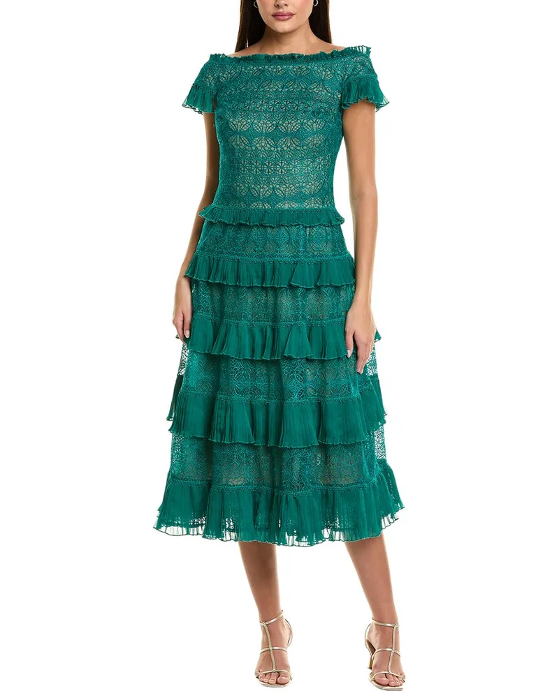 Tadashi Shoji Embellished Midi Dress Green