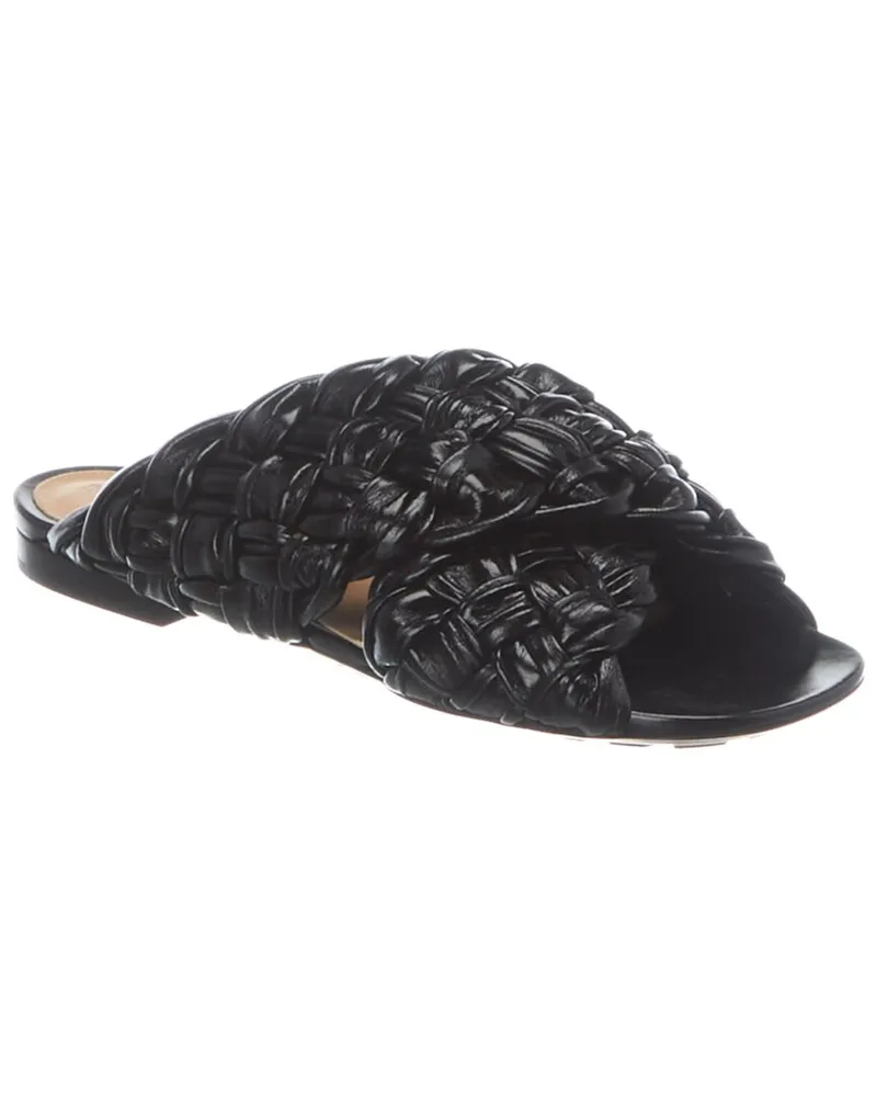 Bottega Veneta The Board Leather Sandal Black